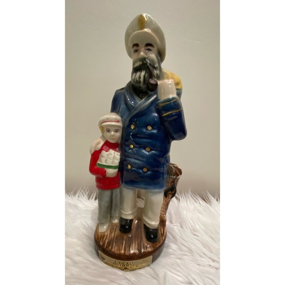 Accents Jim Beam Decanter 198 Sailor Boat Captain With Mate Son Empty